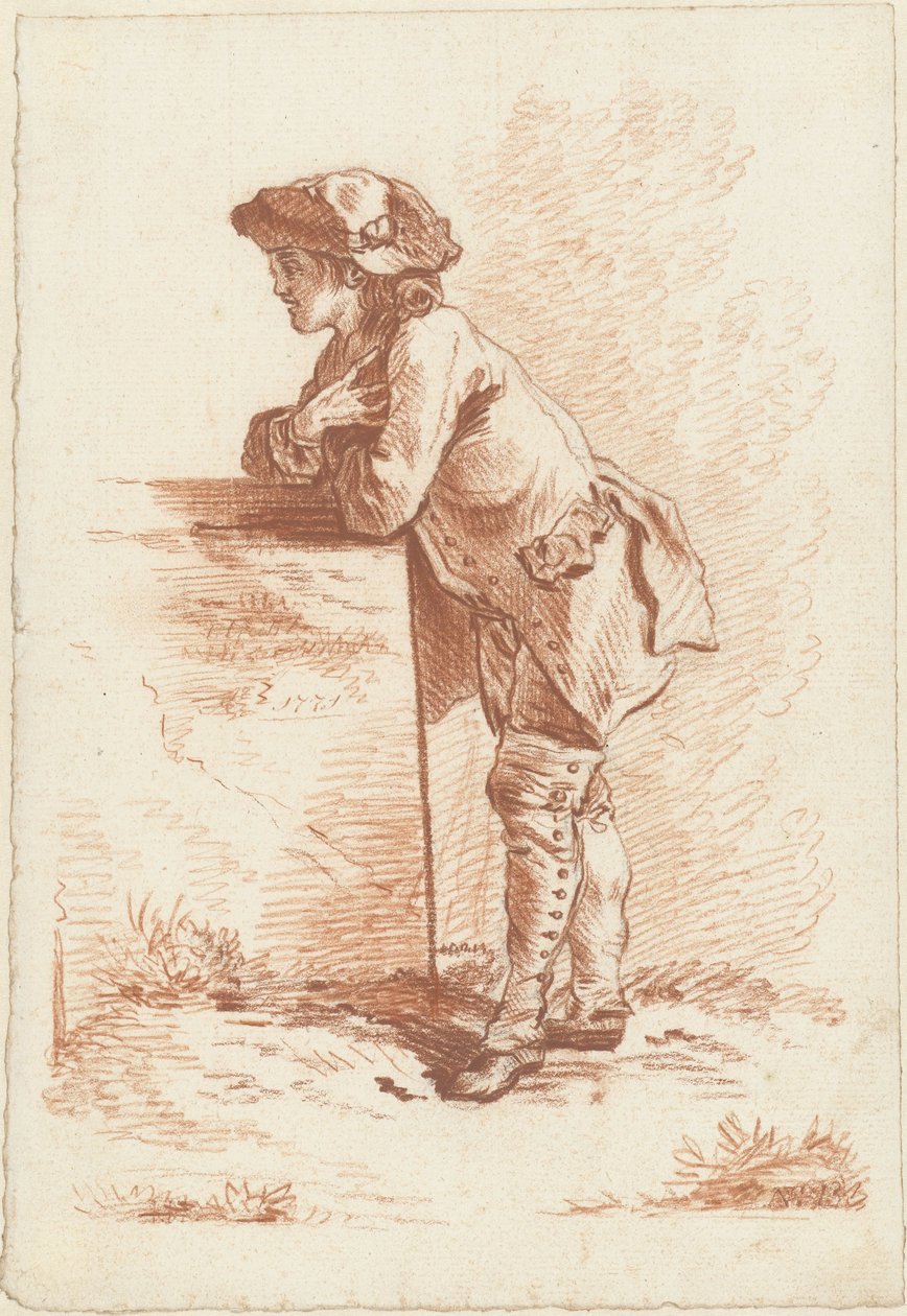 Young Man Leaning on a Stone by Jordanus Hoorn
