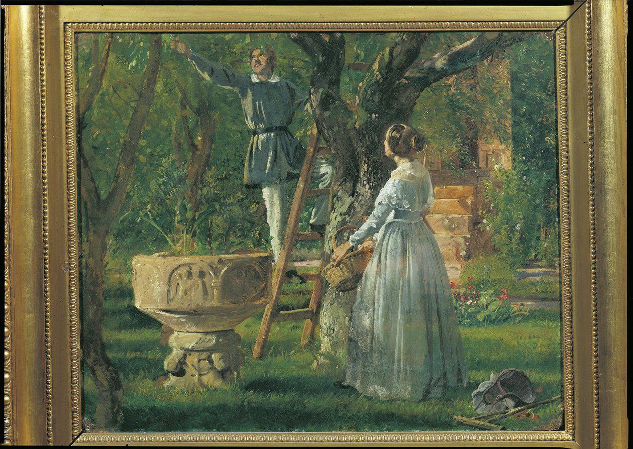 Garden in Ringsted with an Ancient Baptismal Font by Jorgan Roed
