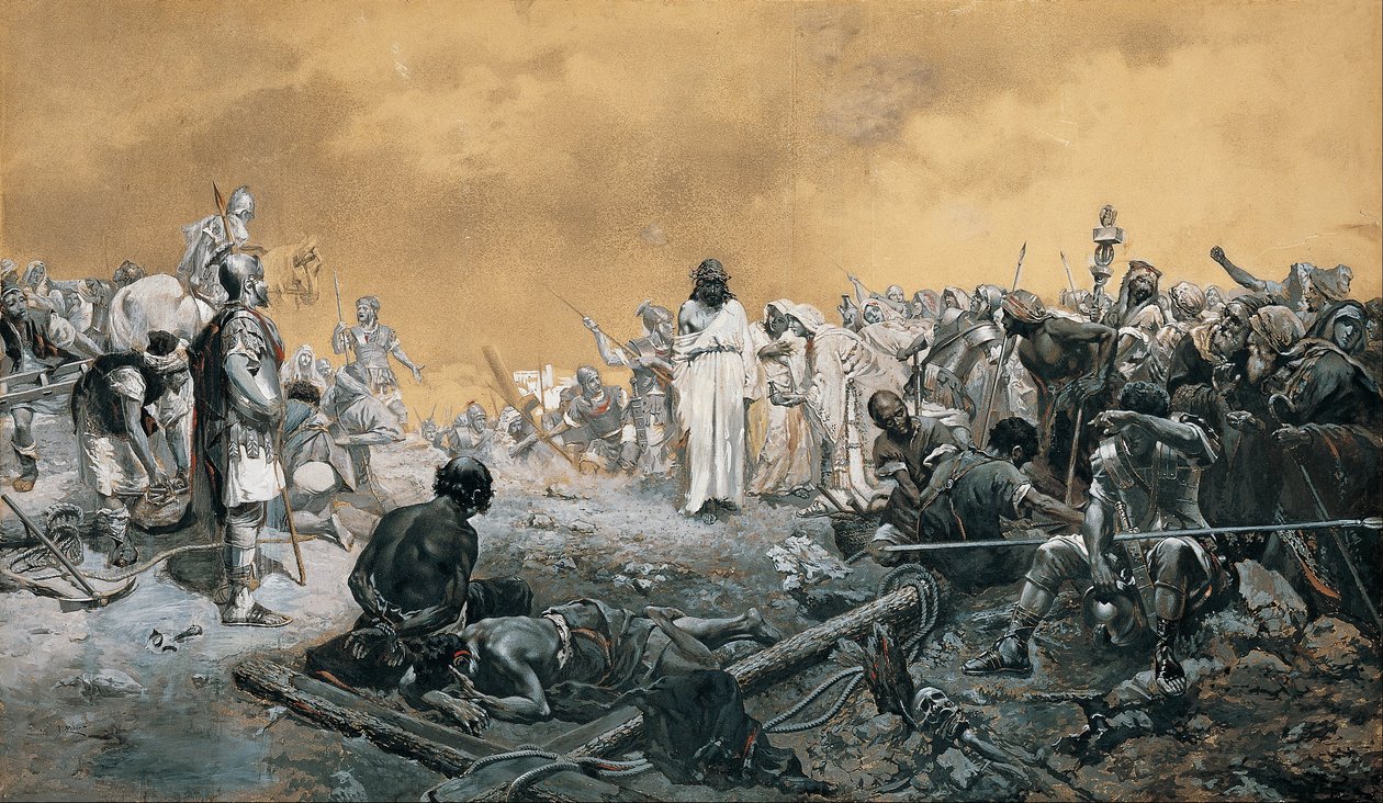 The Arrival at Calvary by José Echenagusia Errazquin