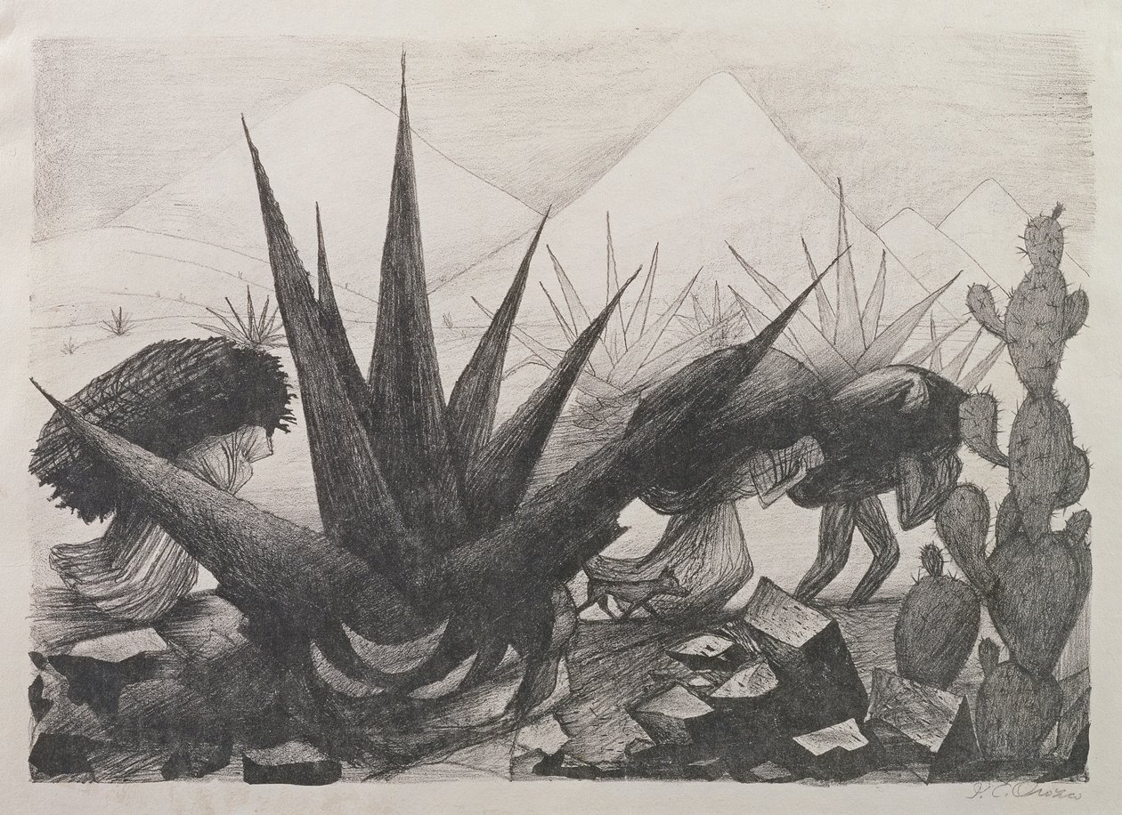 Indians and Magney Plants by José Clemente Orozco