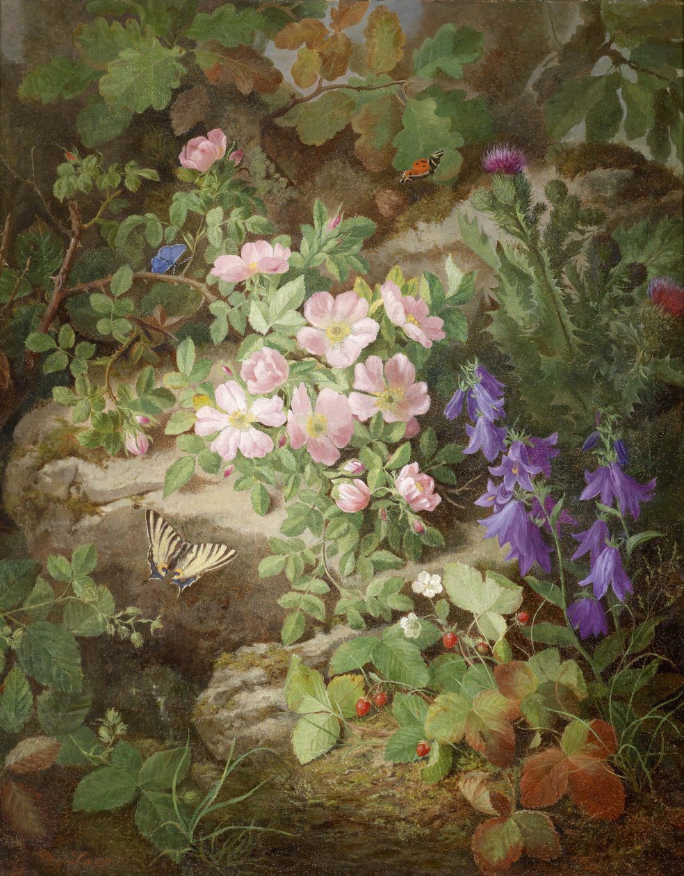 Large Still Life with Alpine Flowers by Josef Lauer