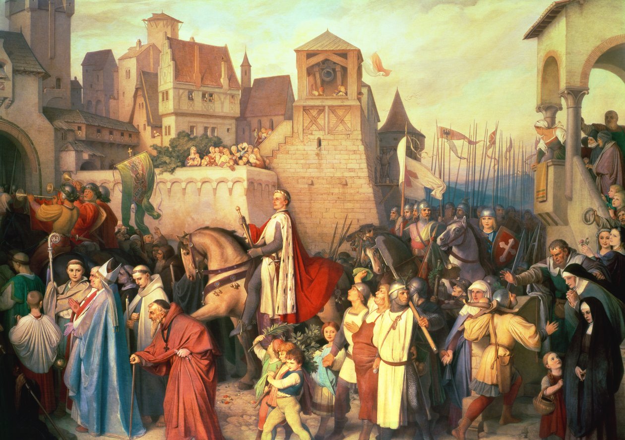 Duke Leopold the Glorious enters Vienna on his return from the Crusades by Josef Mathias Trenkwald