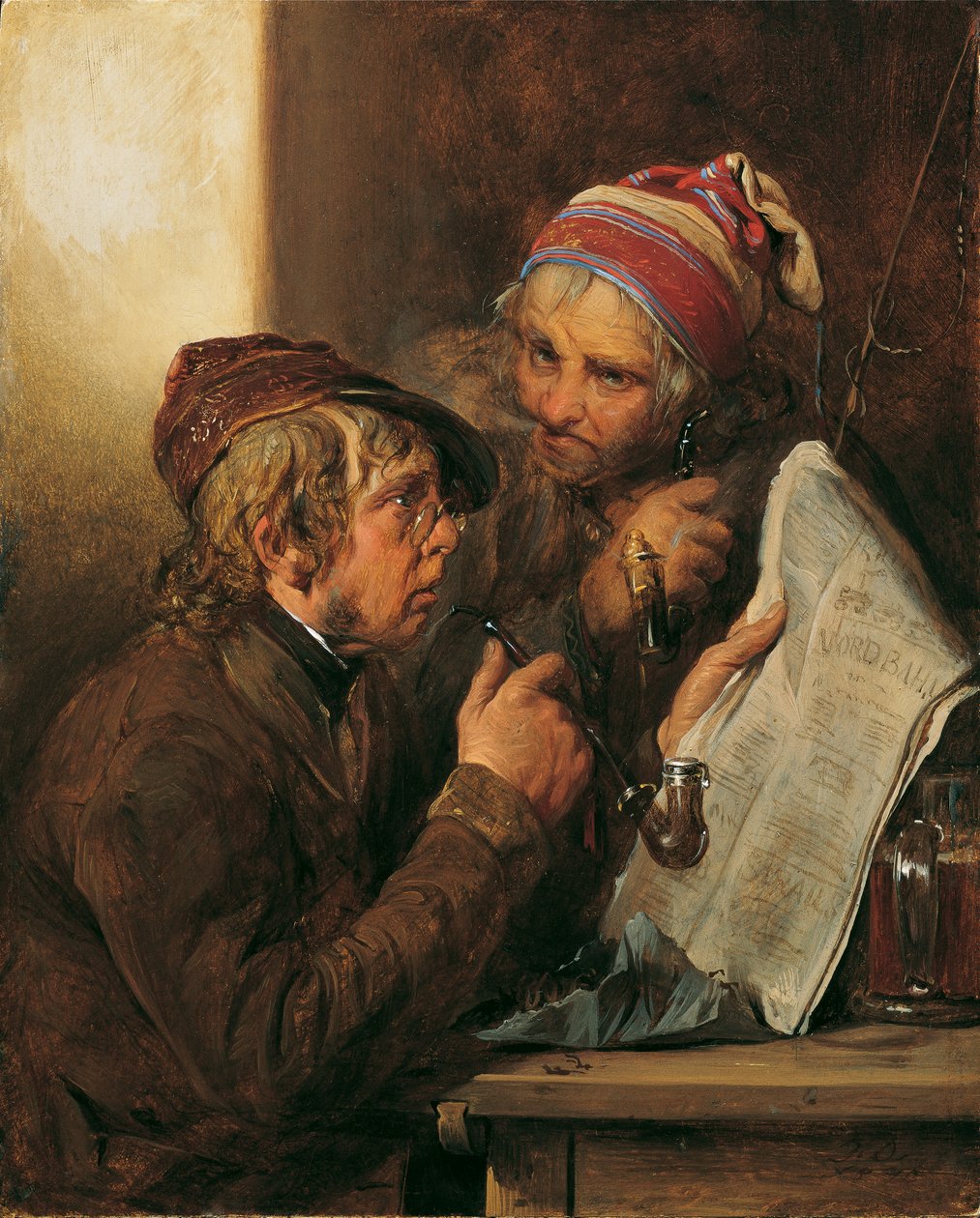 The Newspaper Readers by Josef Danhauser