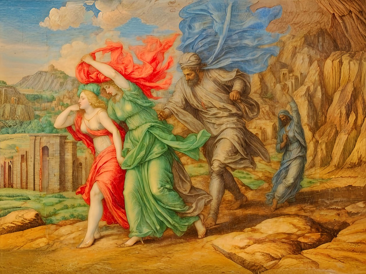 Fleeing Sodom and Gomorrah by Josef Johann Michel