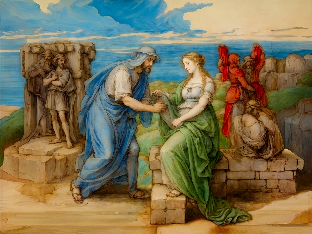 Rebekah at the Well by Josef Johann Michel