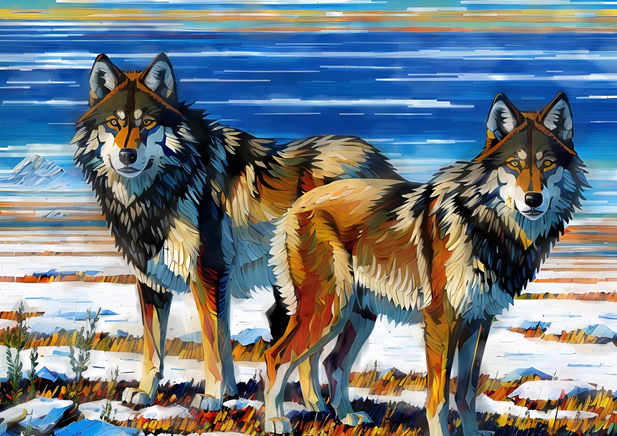 Wolves 1 by Josef Johann Michel