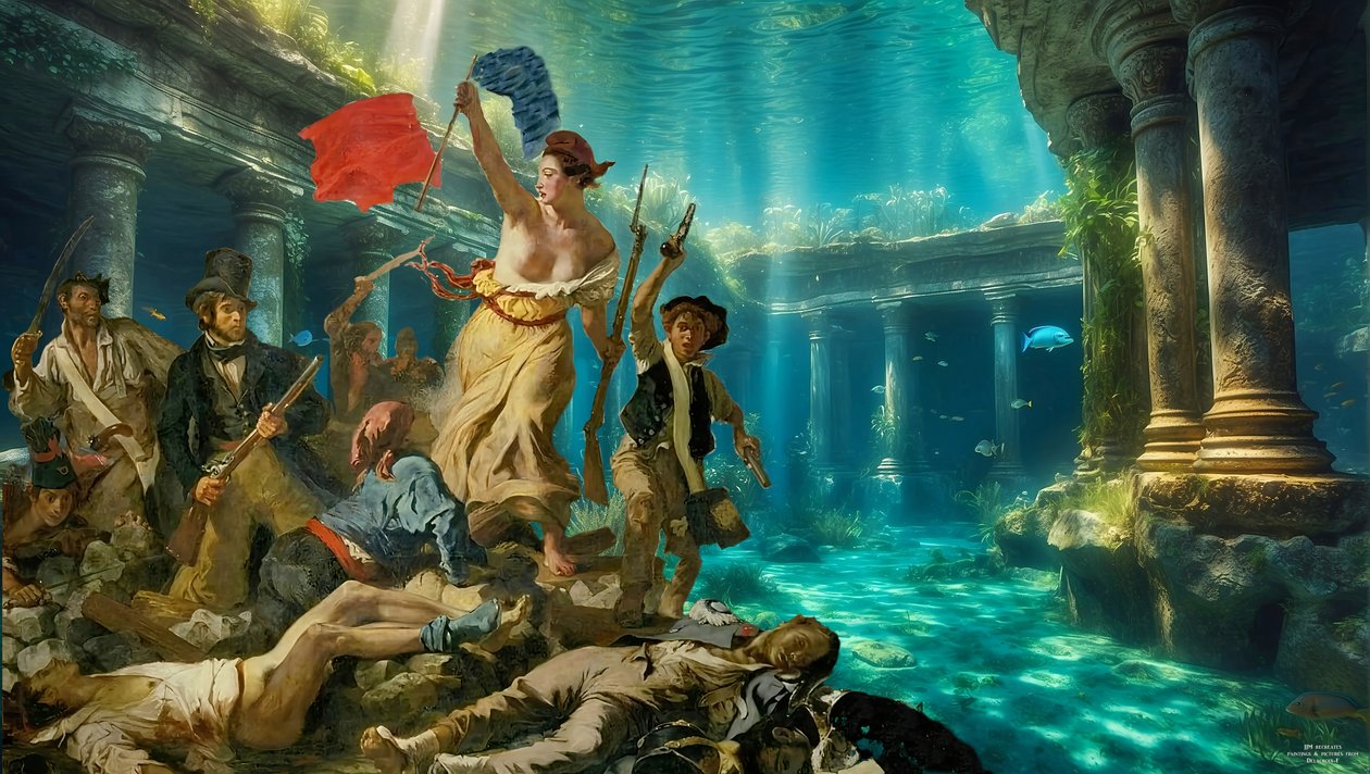 Liberty Leading the People (recreated by Delacroix) by Josef Johann Michel