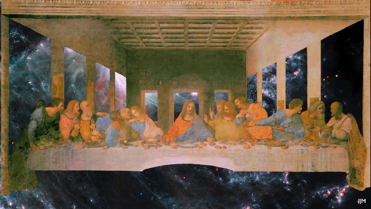 JJM-recreate: Leonardo da Vinci The Last Supper + JWST by Josef Johann Michel