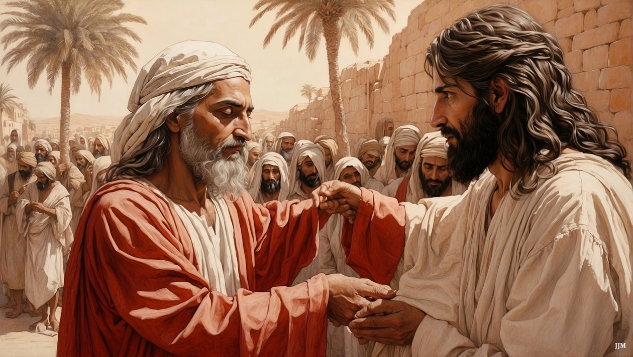 Jesus Heals the Blind Beggar 02 by Josef Johann Michel