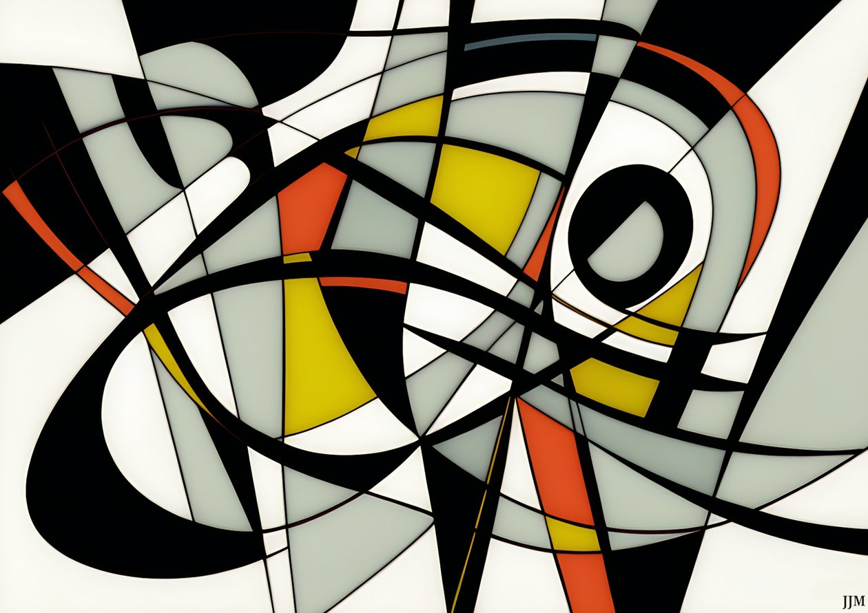 Abstract: On White-Circles+Swings 2 by Josef Johann Michel