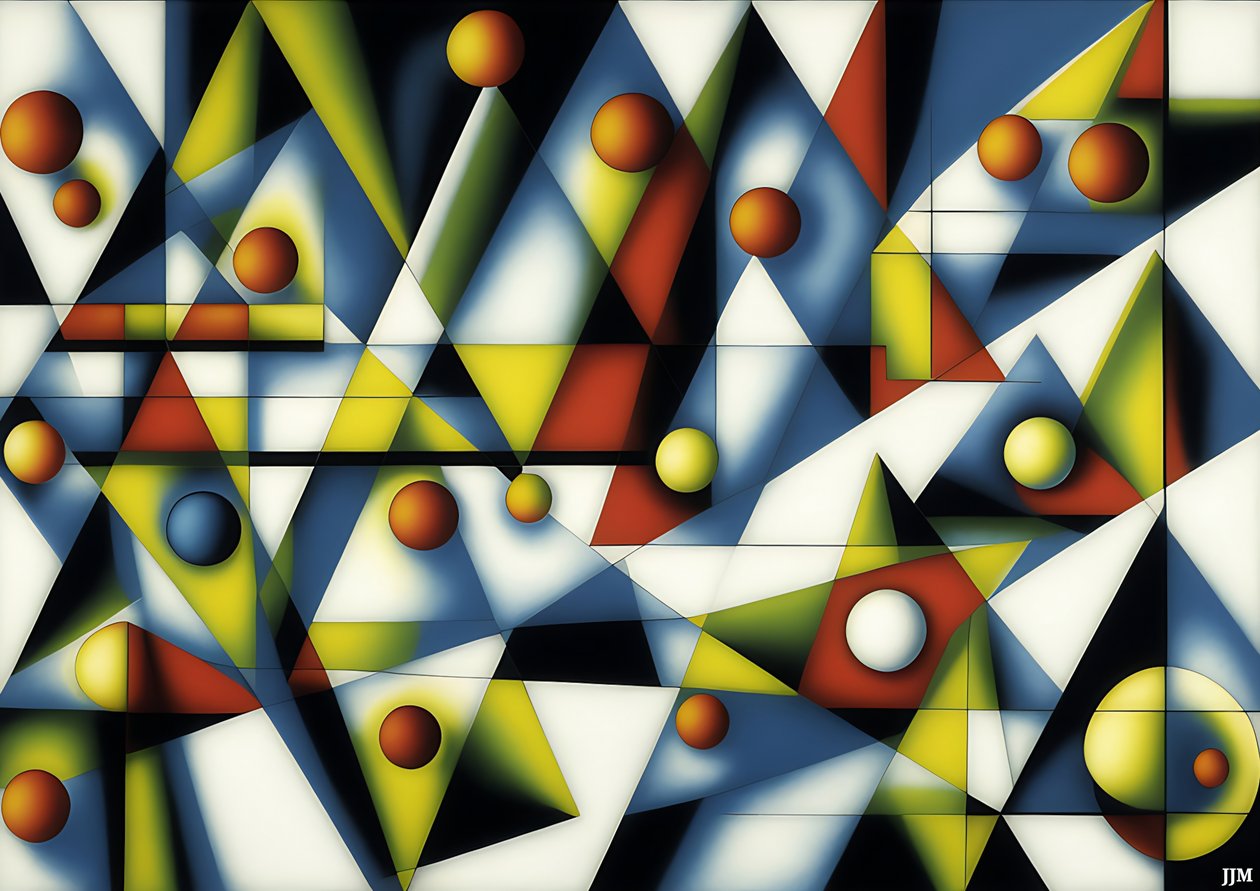 Abstract: Spheres+Triangles 3 by Josef Johann Michel