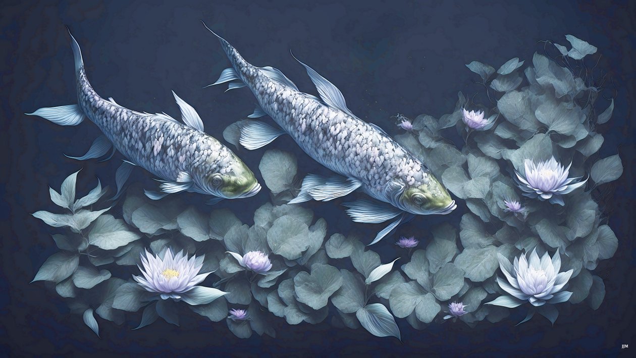 Koi Carp Fish Amethyst by Josef Johann Michel