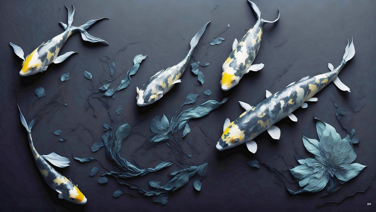 Koi Carp Fish Yellow by Josef Johann Michel