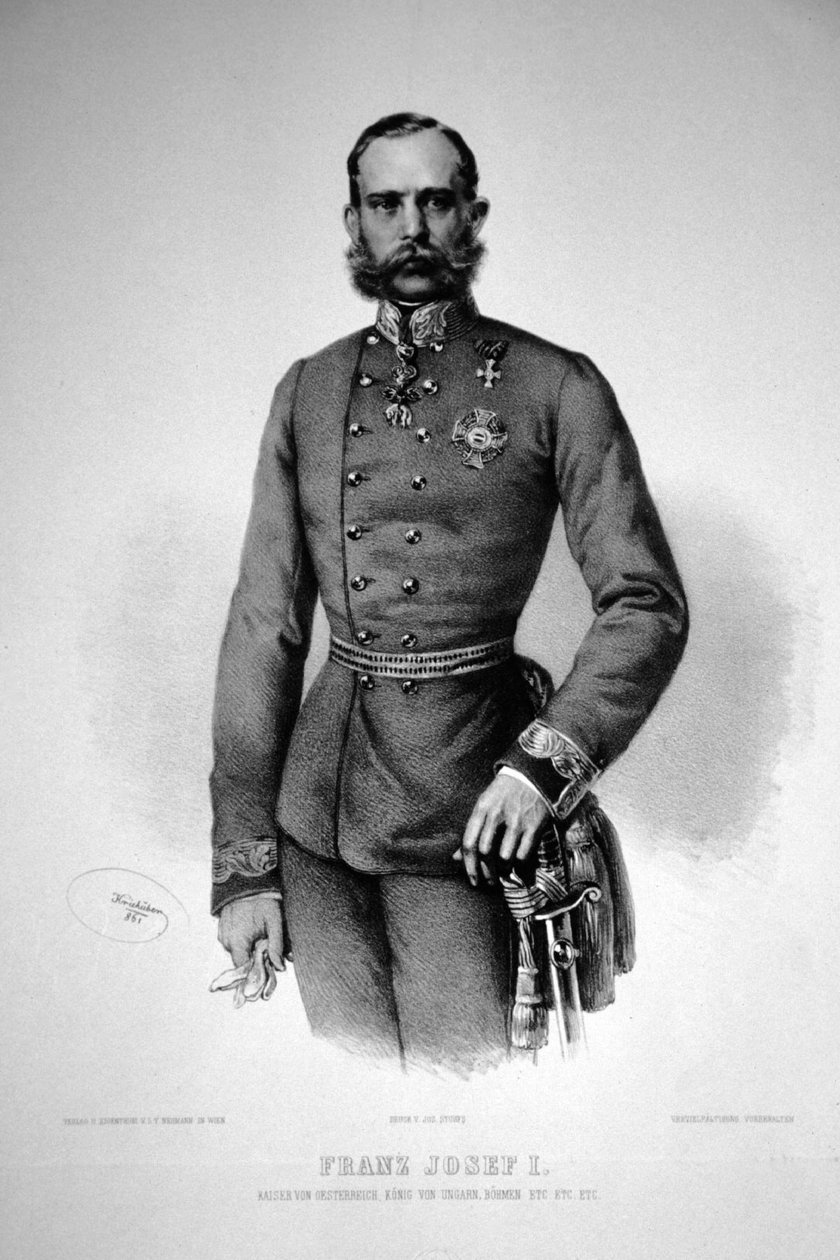 Franz Josef I. 1861 Lithograph by Josef Kriehuber