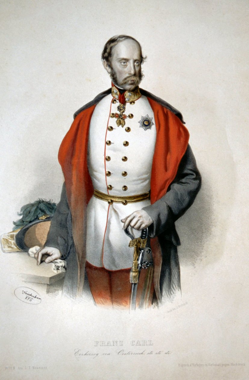 Franz Karl Archduke Lithograph by Josef Kriehuber