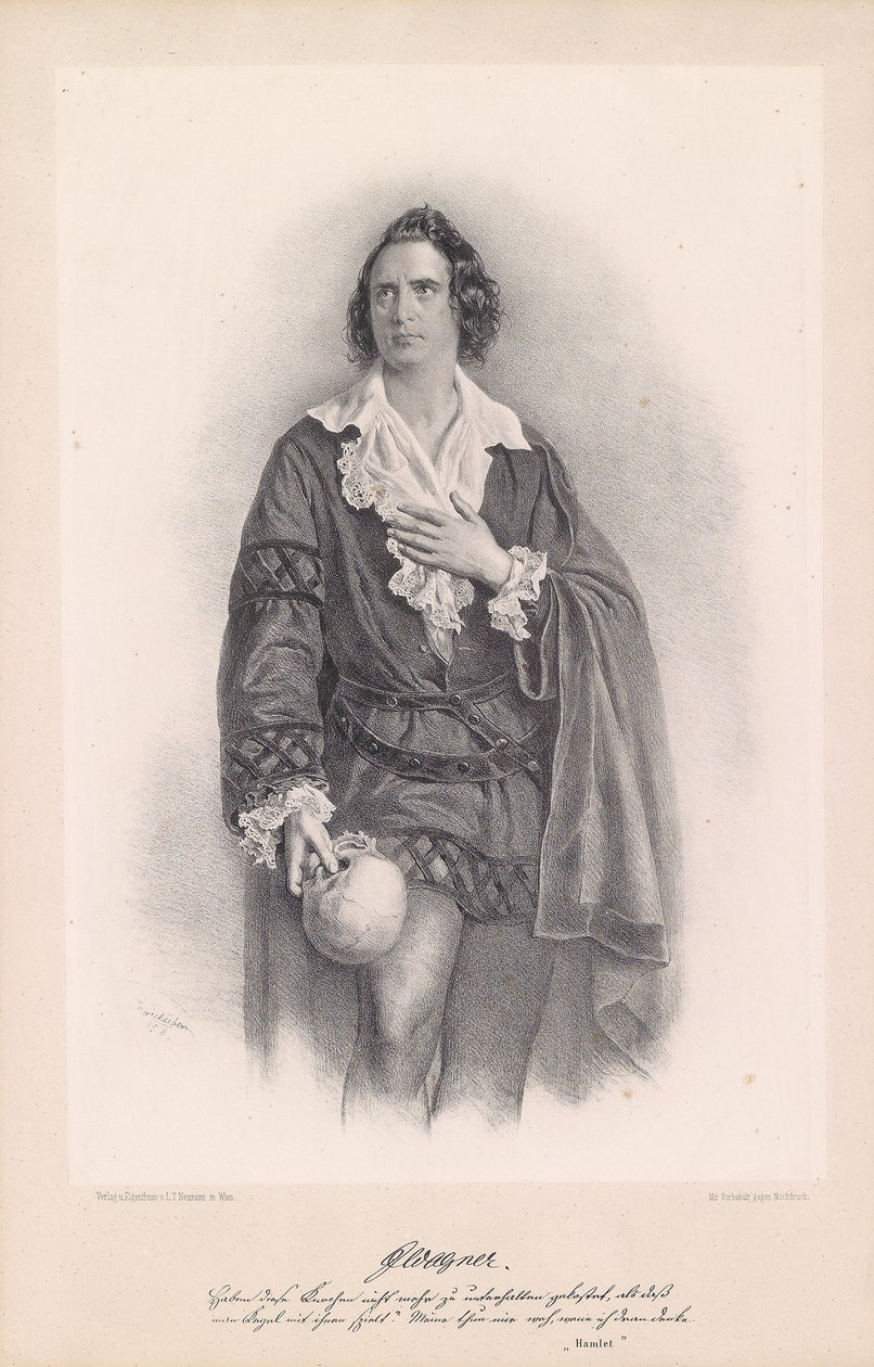 Joseph Wagner as Hamlet by Josef Kriehuber