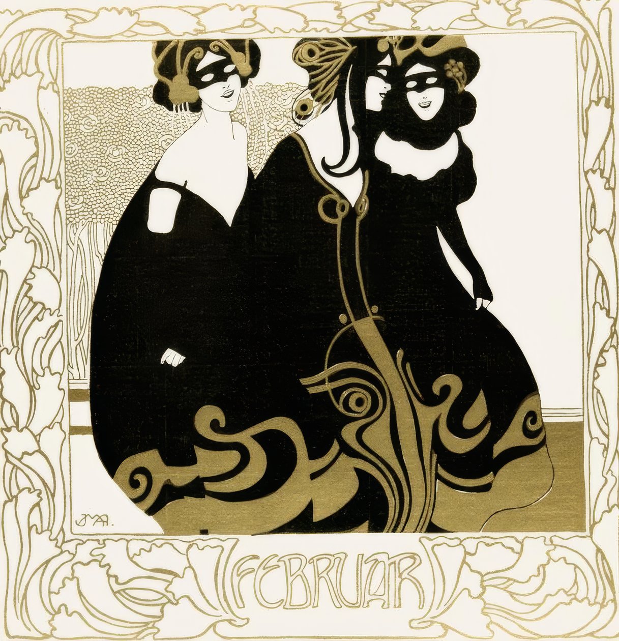 Calendar Page February for Ver Sacrum by Josef Maria Auchentaller