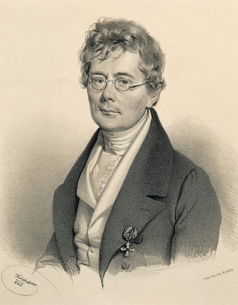 Portrait of Simon Sechter by Josef Nikolaus Kriehuber