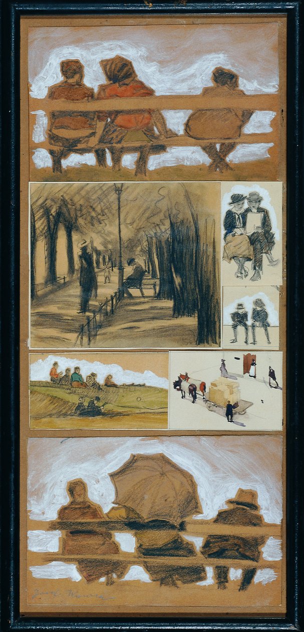 Studies from the Park (7 Sketches) by Josef Wawra