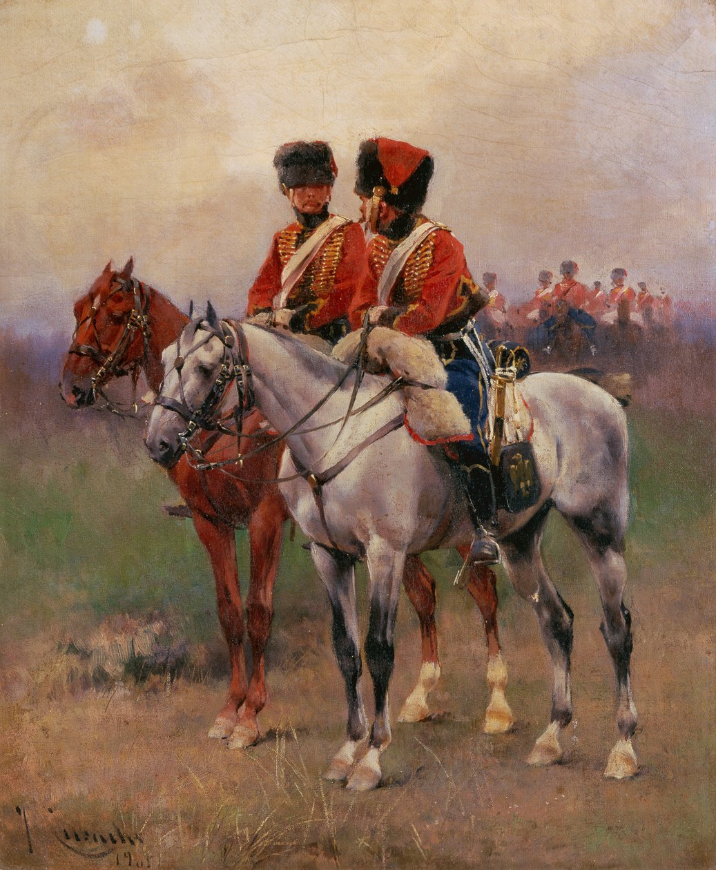 Soldiers on Horseback by Josep Cusachs y Cusachs