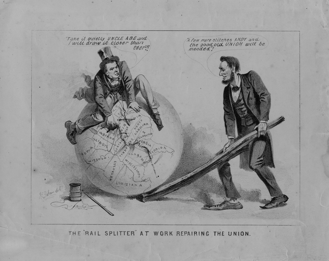 The Rail Splitter at work repairing the Union by Joseph Baker