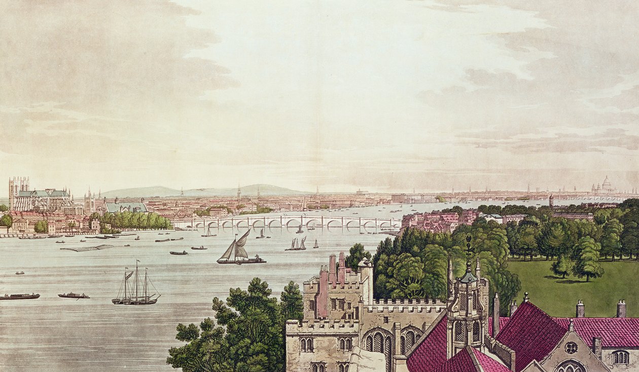 View of London from Lambeth, engraved by J.C Stadler by Joseph Farington