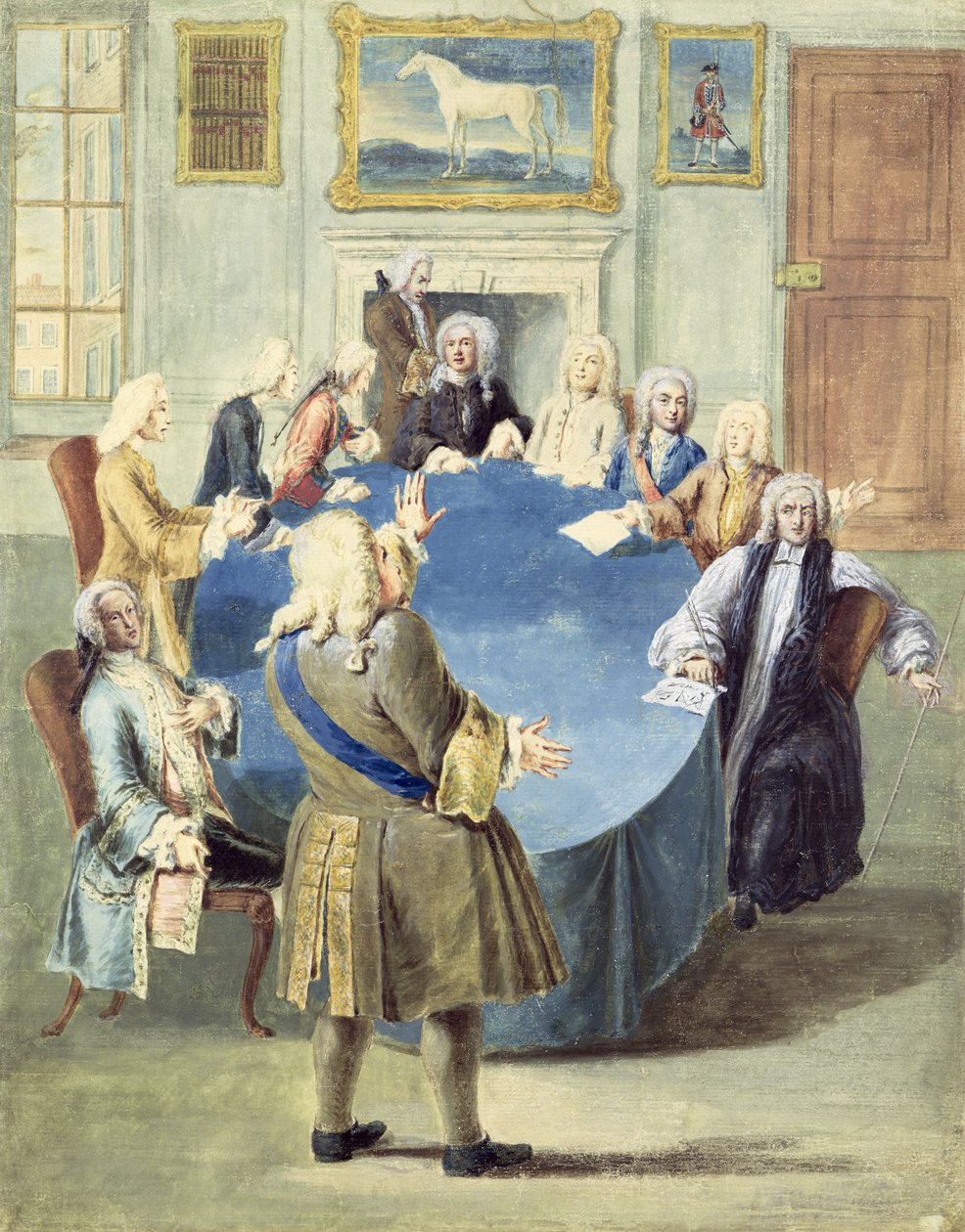 Sir Robert Walpole addressing his cabinet by Joseph Goupy