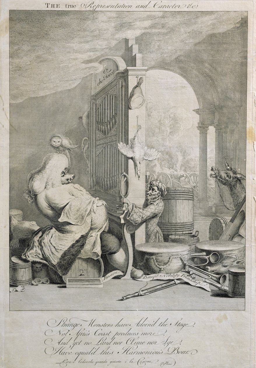 The True Representation and Character, Caricature of George Frederick Handel by Joseph Goupy