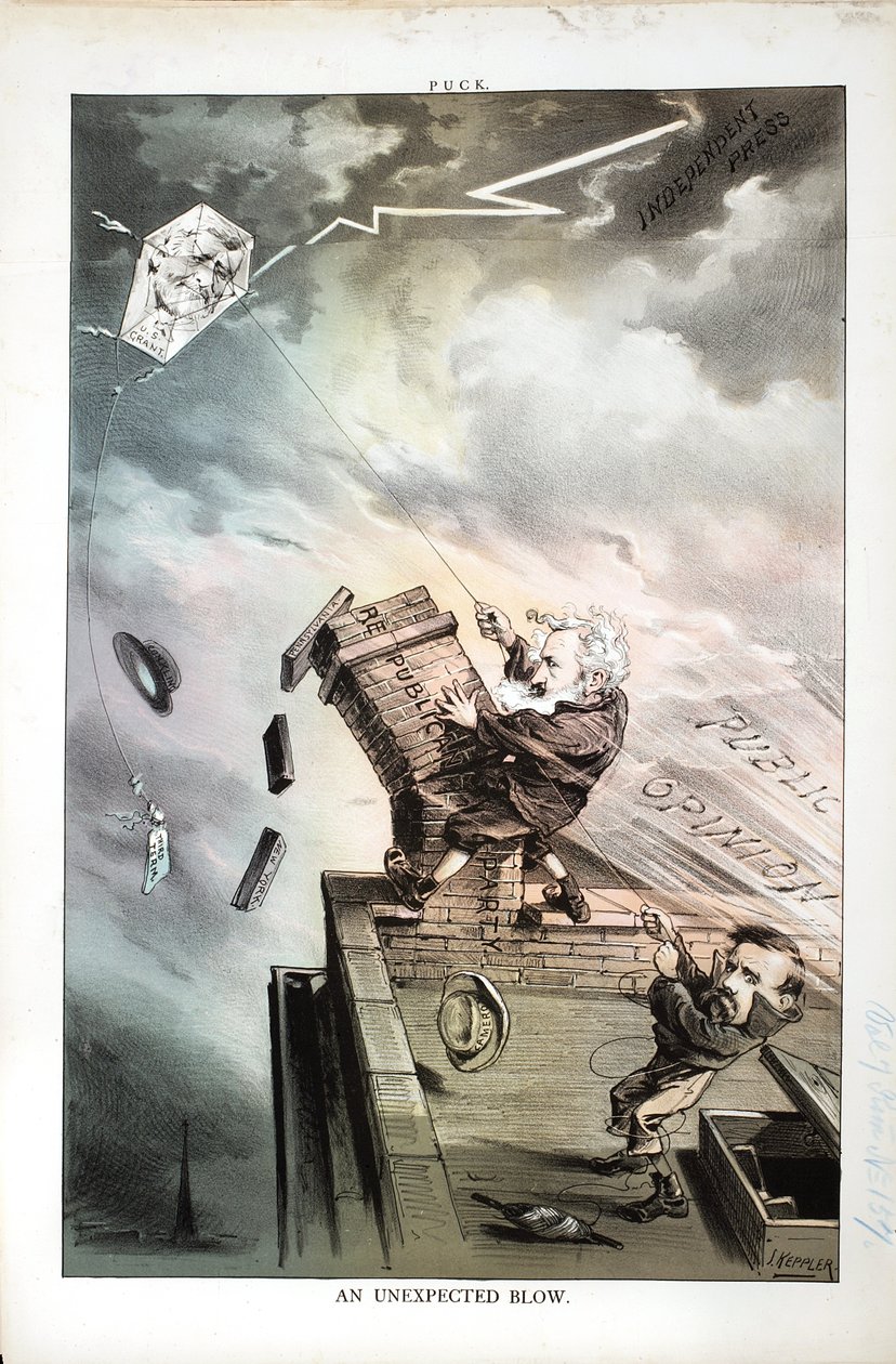 An Unexpected Blow, 1880 by Joseph Keppler