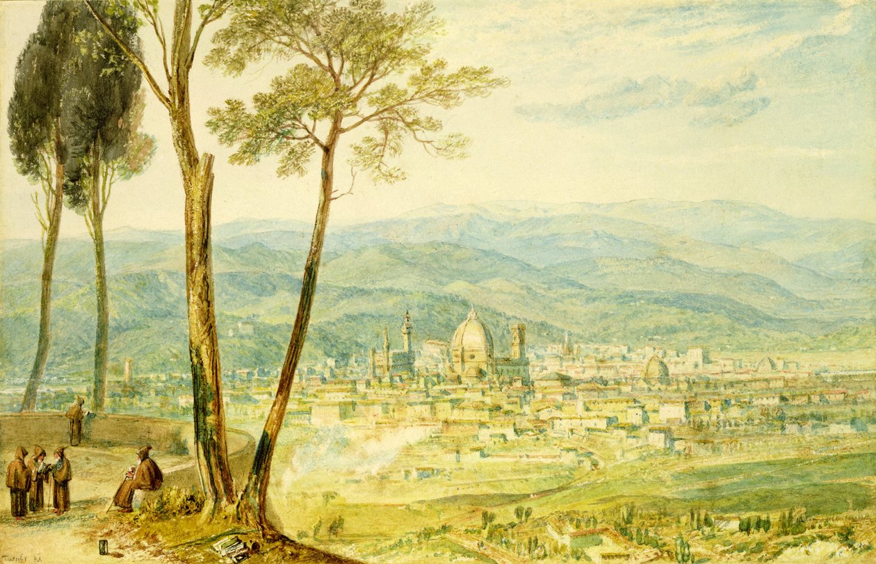 Florence from the Road to Fiesole by Joseph Mallord William Turner