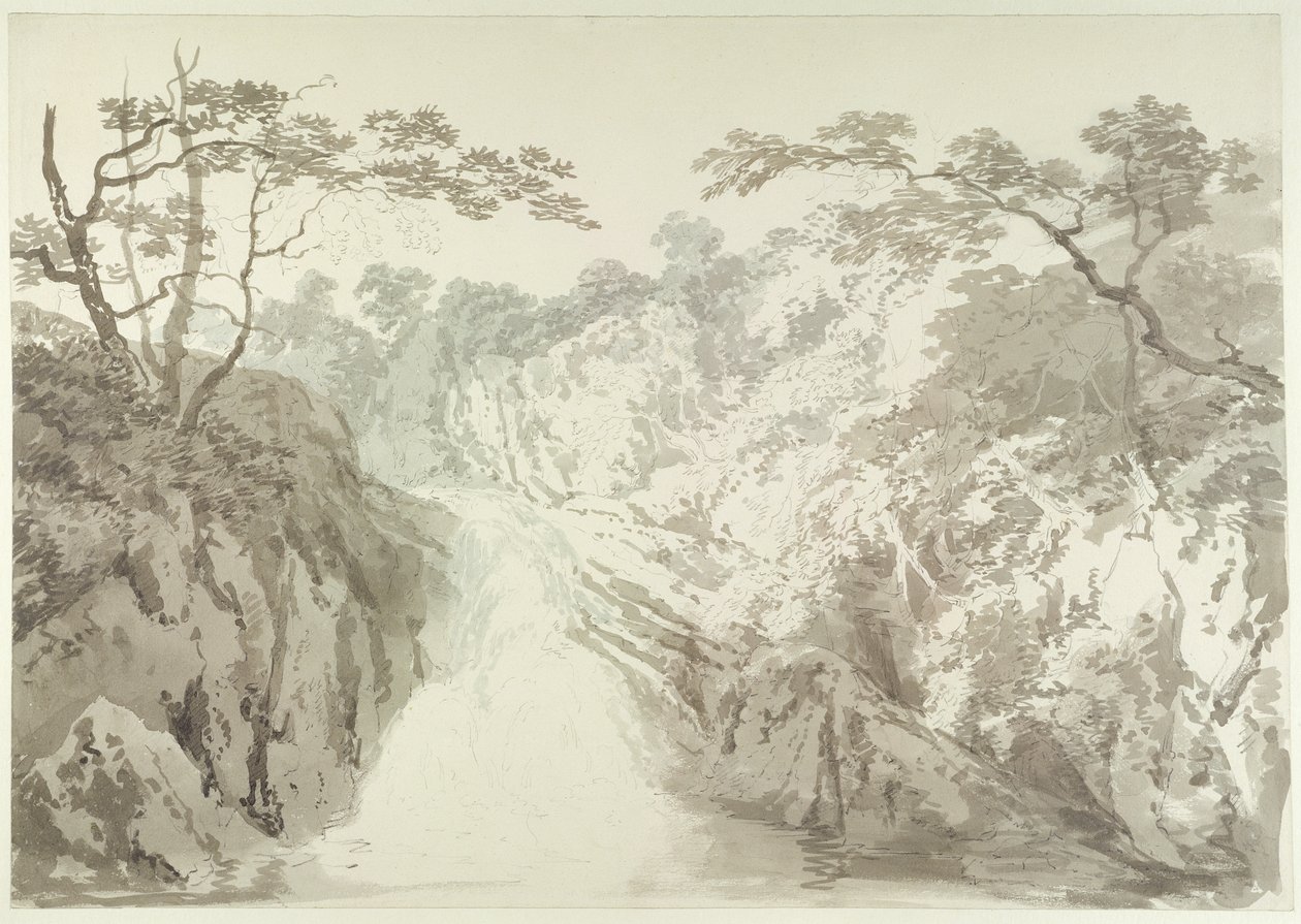 Landscape with Waterfall, c.1796 by Joseph Mallord William Turner