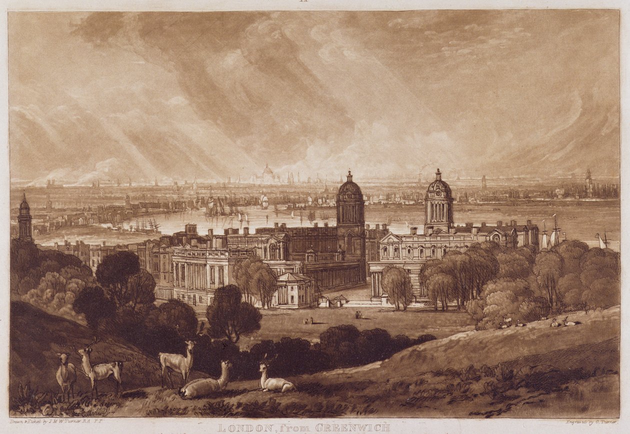 London from Greenwich, engraved by Charles Turner, 1811 by Joseph Mallord William Turner