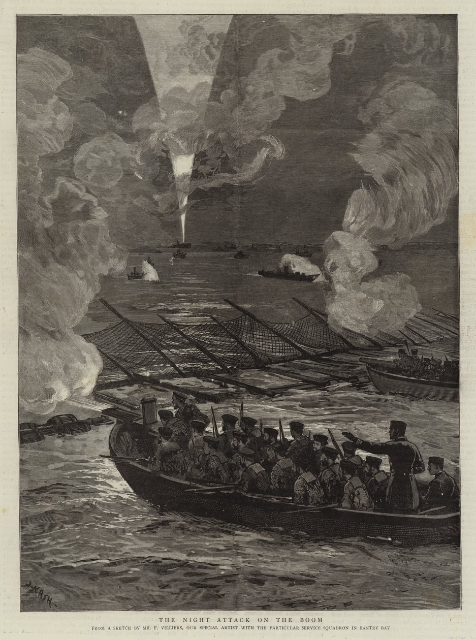 The Night Attack on the Boom by Joseph Nash