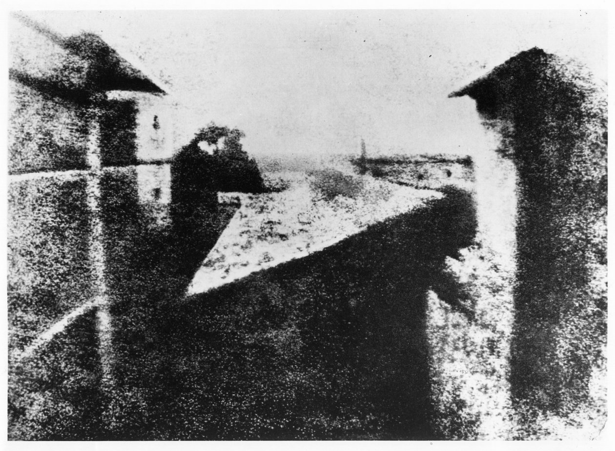 View from a window at Le Gras, Saint-Loup-de-Varennes, 1827 by Joseph Nicephore Niepce