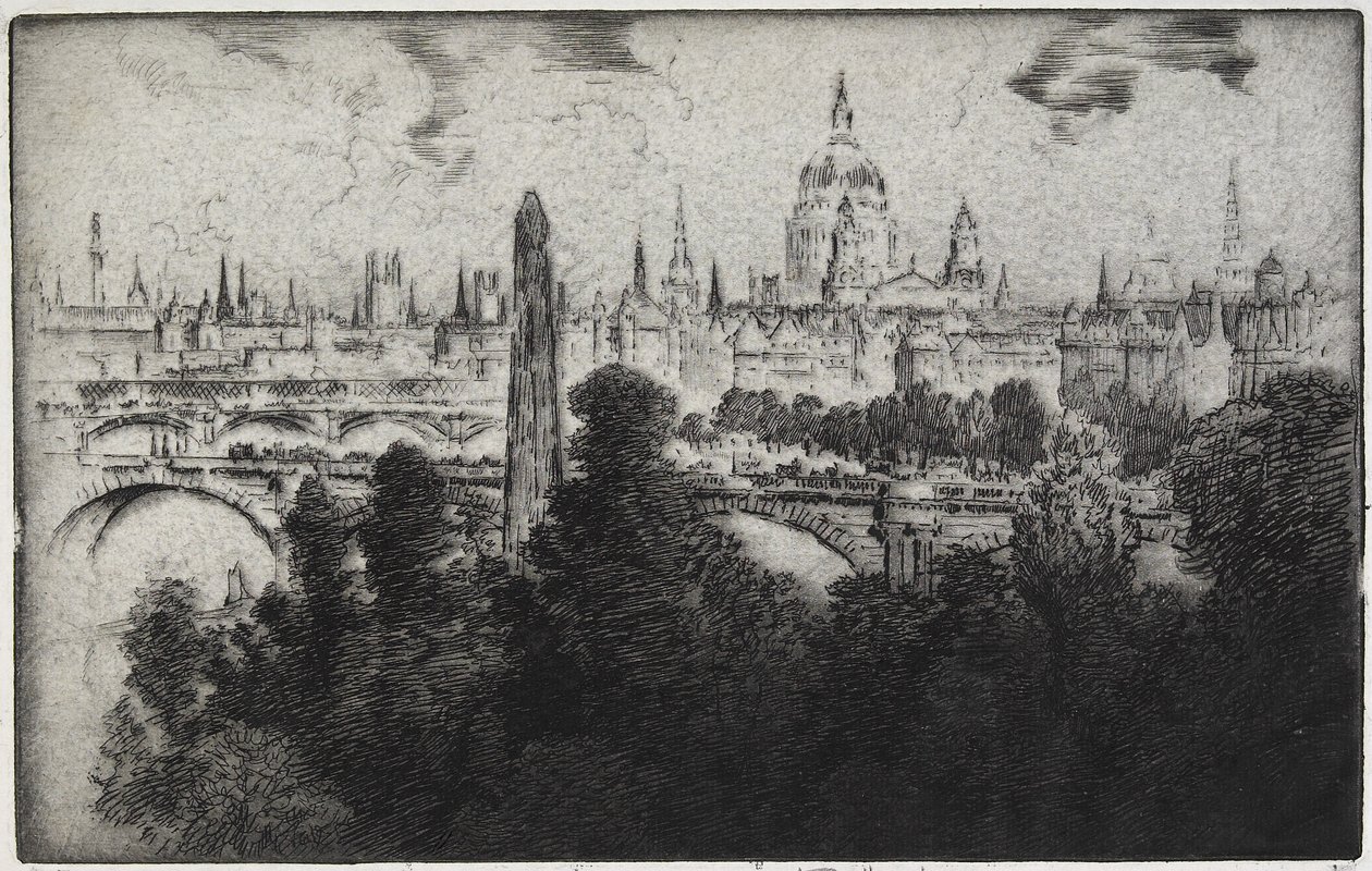 London Over Embankment Gardens, 1906 by Joseph Pennell