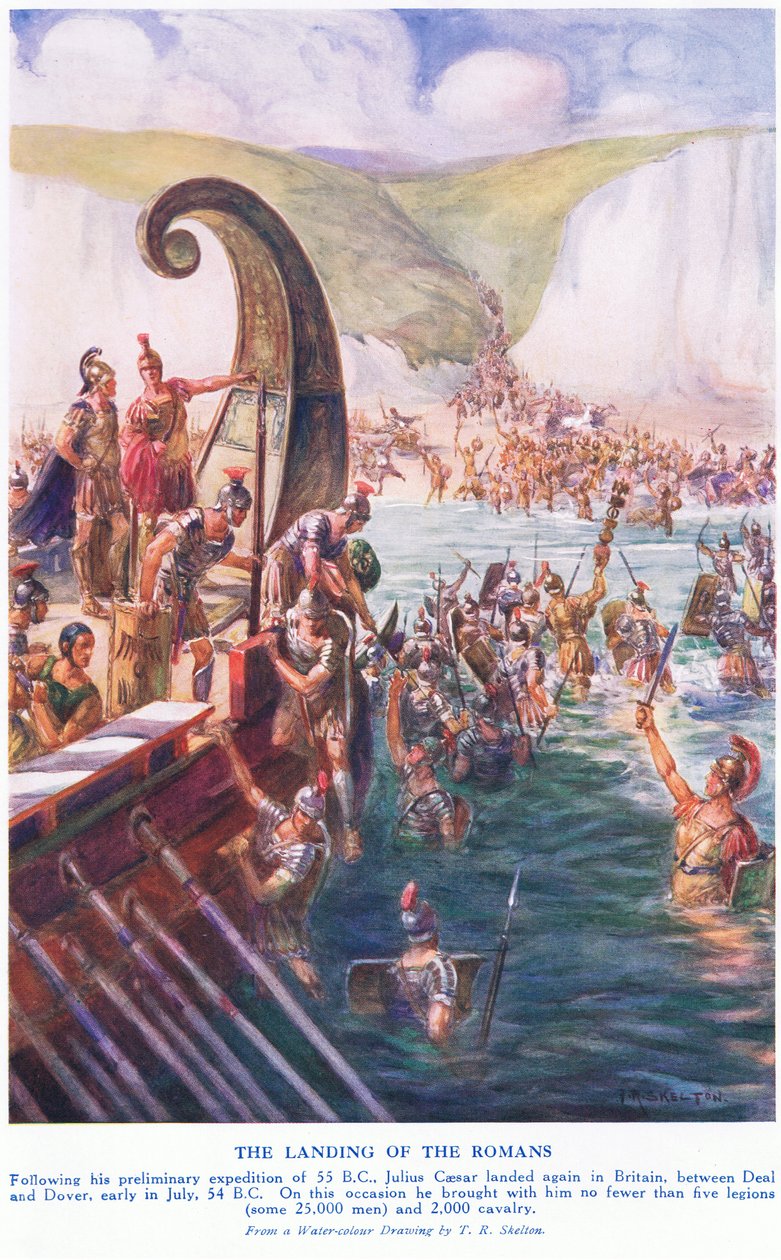 The Romans arriving in Britain by Joseph Ratcliffe Skelton