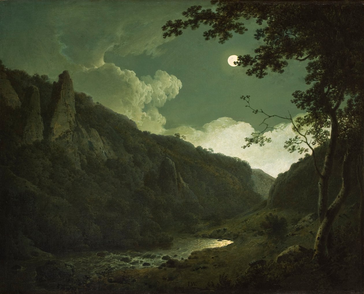 Dovedale by Moonlight by Joseph Wright of Derby
