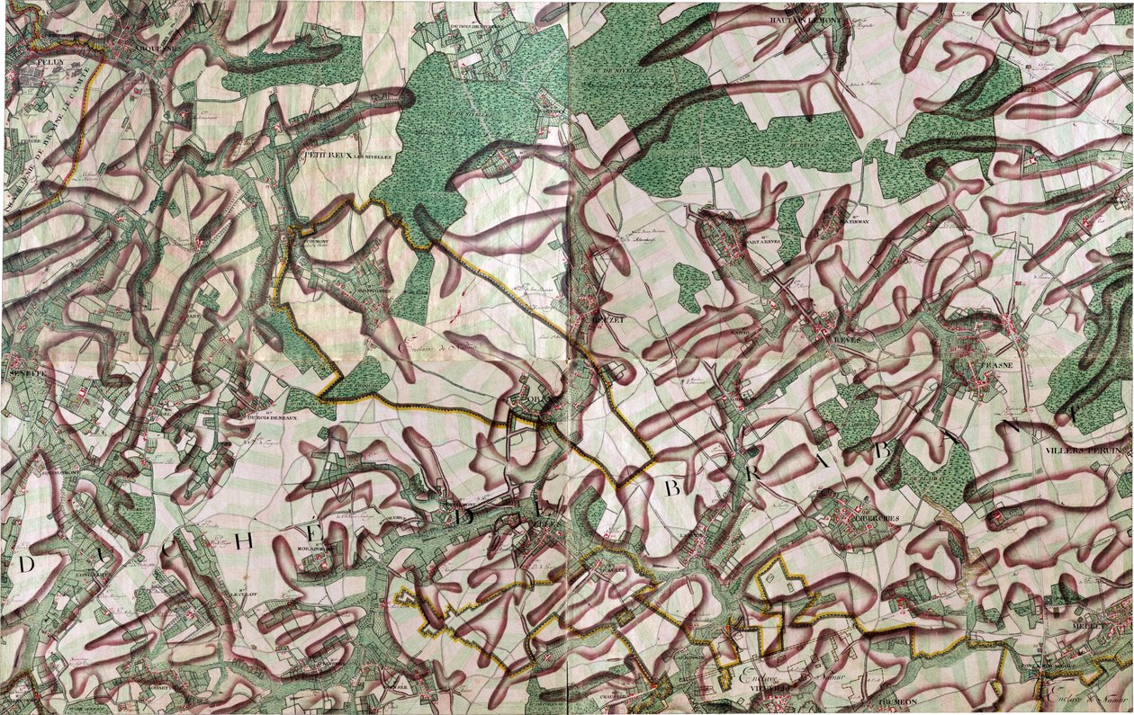 Map of Seneffe, Belgium by Joseph de Ferraris