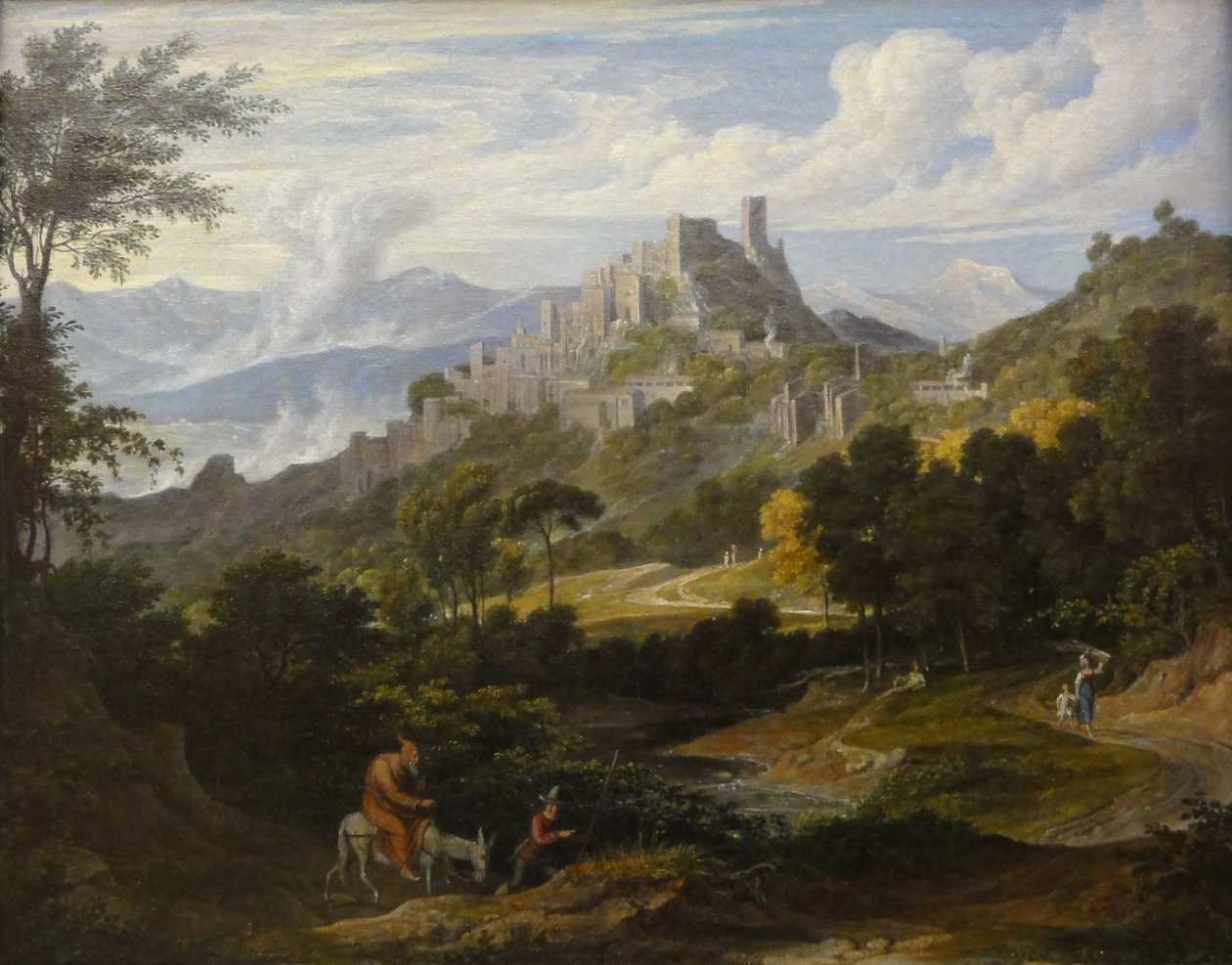 Landscape near Olevano with Riding Monk by Joseph Anton Koch