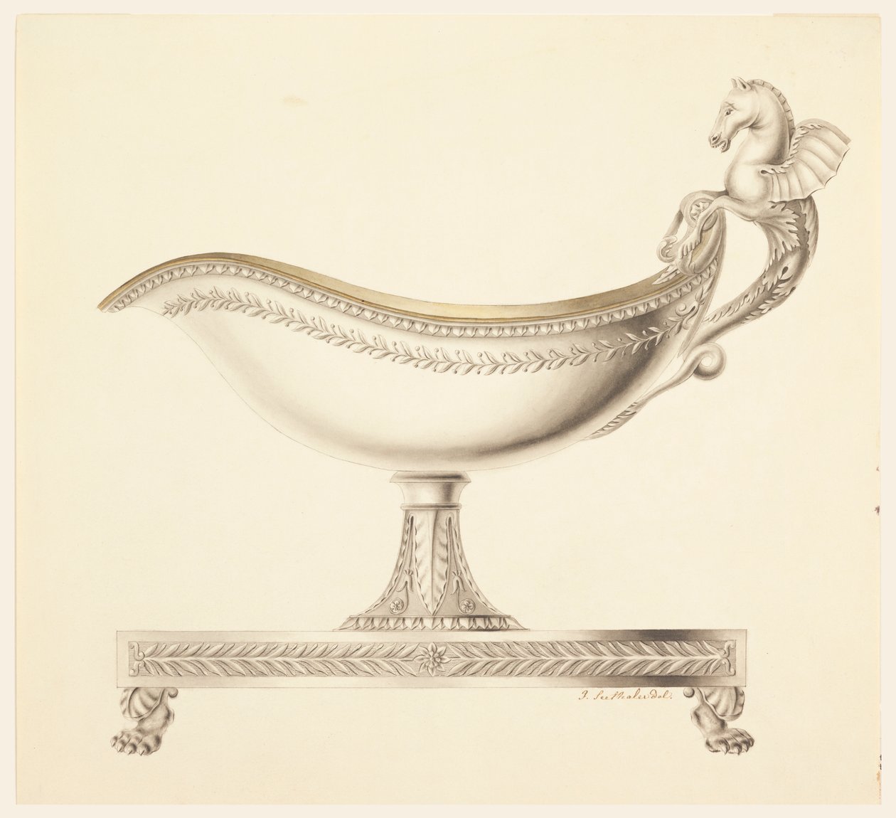 Elevation of a Sauce Boat by Joseph Anton Seethaler Ii