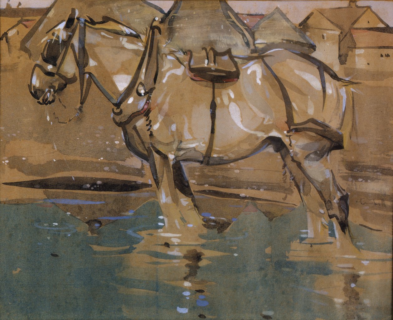 The Drinking Pool by Joseph Crawhall