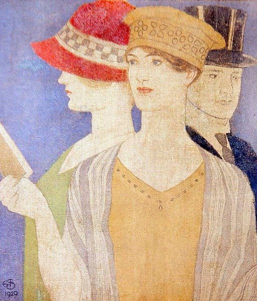 Visitors to an Exhibition by Joseph Edward Southall