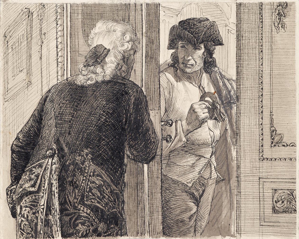 Two Men in Rococo Costume by Joseph Eugen Hörwarter