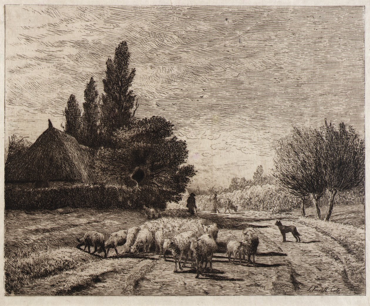 Village Street in France by Joseph Foxcroft Cole