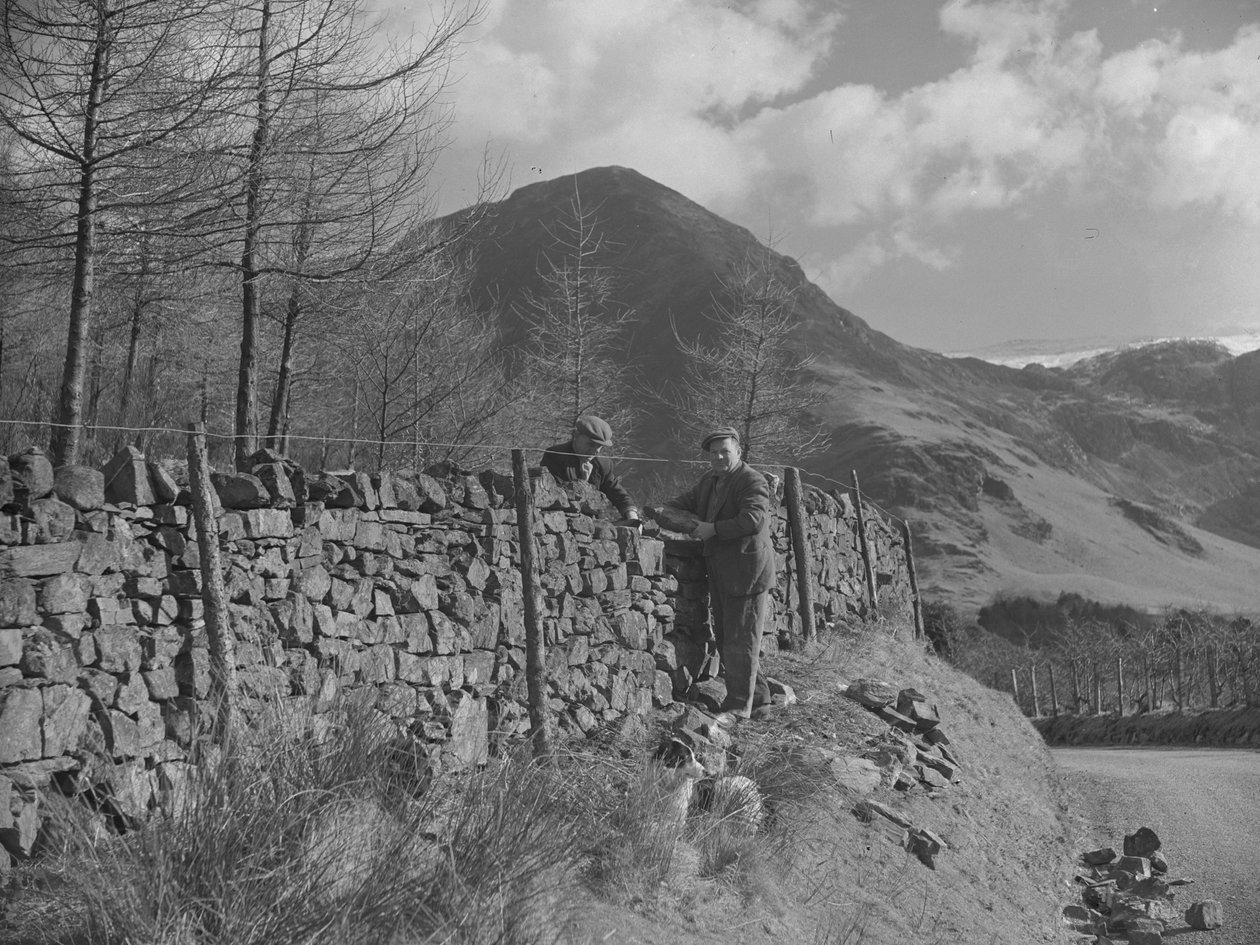 Two Wallers Working on Wall by Joseph Hardman