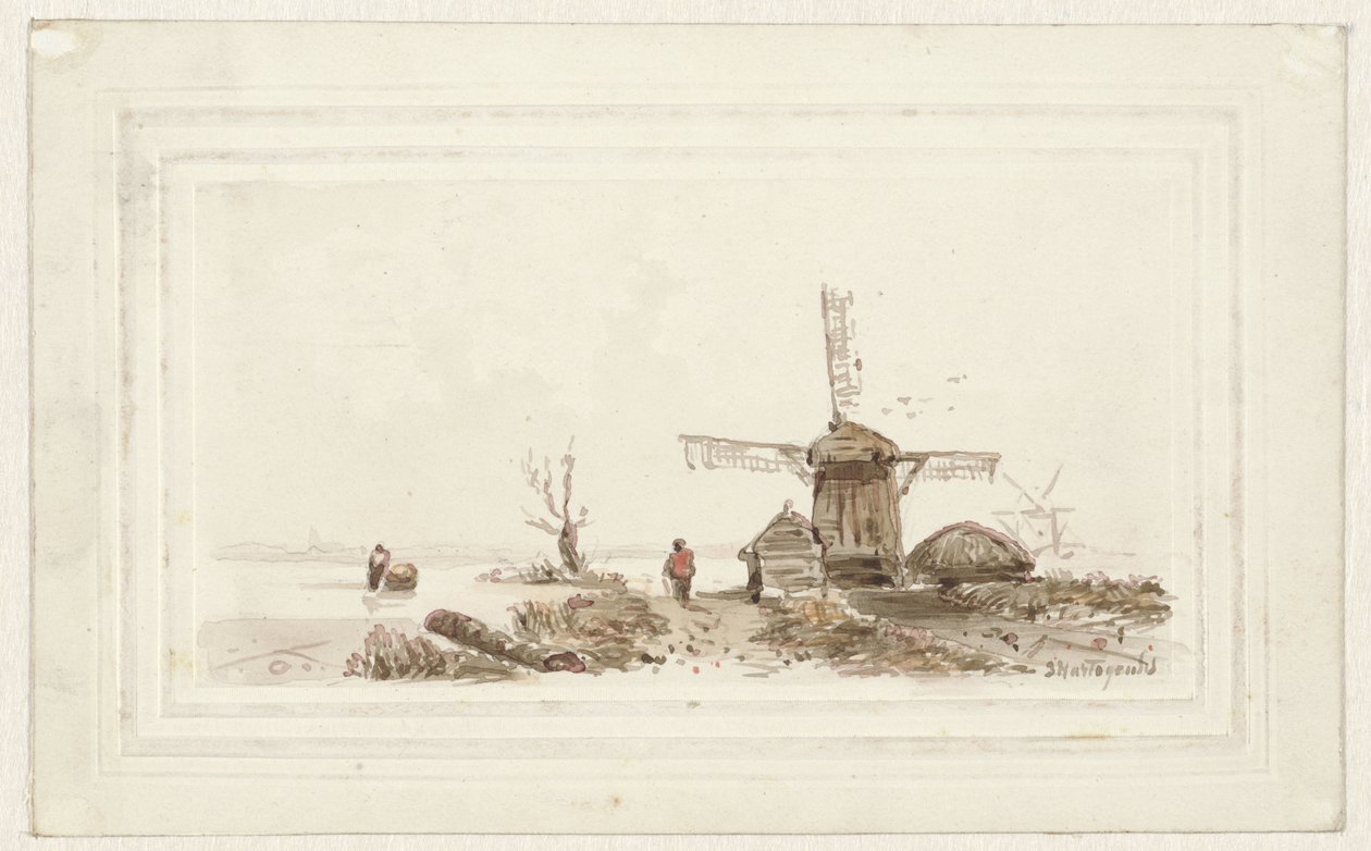 Landscape with Mill by Joseph Hartogensis