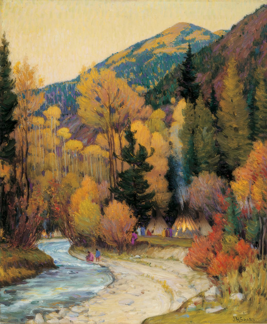 Apache Camp in Hondo Canyon by Joseph Henry Sharp
