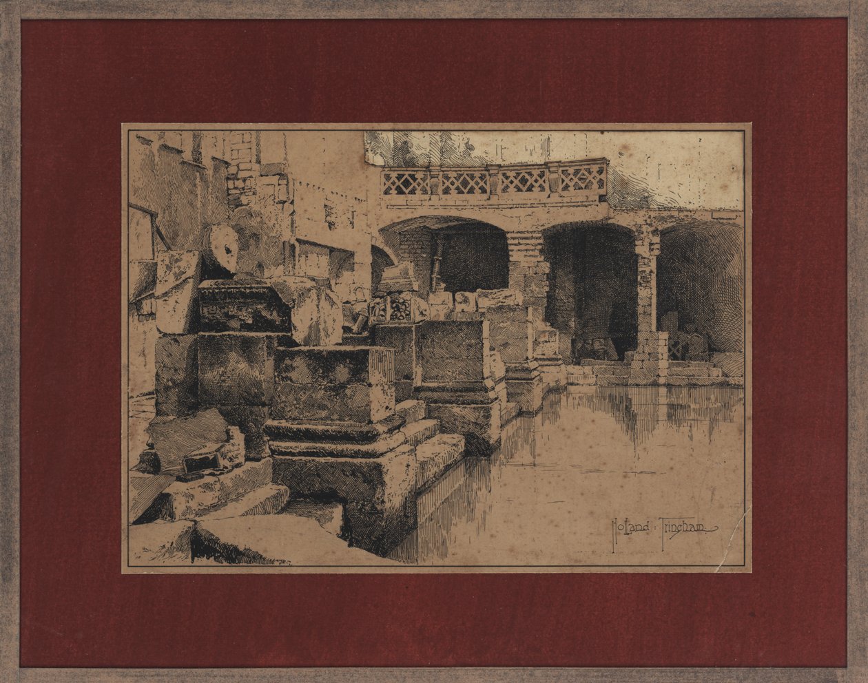 Roman Bath at Bath by Joseph Holland Tringham