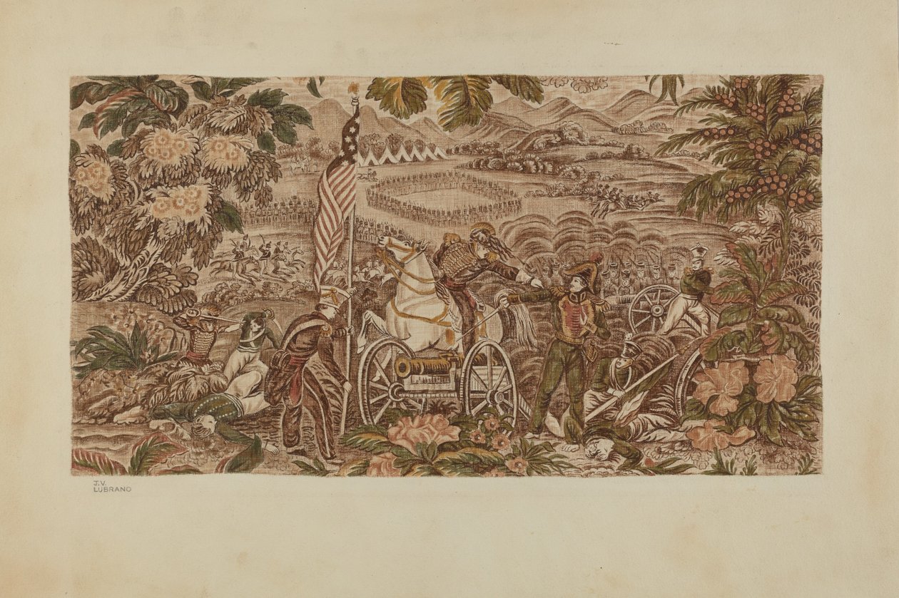 Historical Printed Textile, c. 1939 by Joseph Lubrano