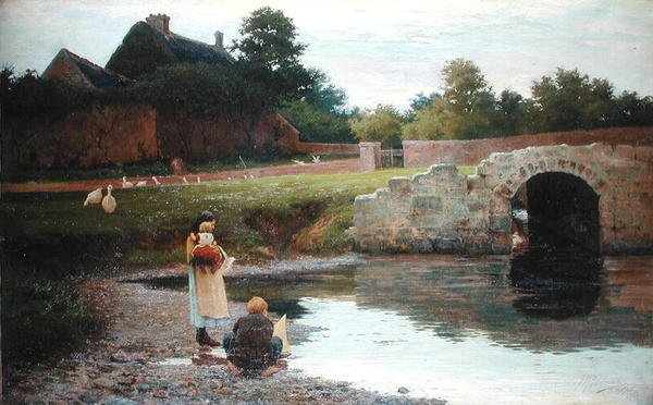 Playing by the Old Bridge by Joseph Malachy Kavanagh